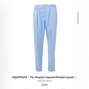 EQUIPMENT The Original Tapered Pleated Lyocell Cotton-Blend Trousers Blue XS
